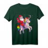 Weihnachtsshirt für Kinder mit Einhorn und Weihnachtsmann - Festliches T-Shirt für Mädchen und Jungen zu Weihnachten