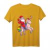 Weihnachtsshirt für Kinder mit Einhorn und Weihnachtsmann - Festliches T-Shirt für Mädchen und Jungen zu Weihnachten