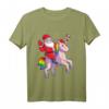 Weihnachtsshirt für Kinder mit Einhorn und Weihnachtsmann - Festliches T-Shirt für Mädchen und Jungen zu Weihnachten