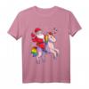 Weihnachtsshirt für Kinder mit Einhorn und Weihnachtsmann - Festliches T-Shirt für Mädchen und Jungen zu Weihnachten
