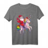Weihnachtsshirt für Kinder mit Einhorn und Weihnachtsmann - Festliches T-Shirt für Mädchen und Jungen zu Weihnachten