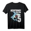 Kinder 5. Geburtstag T-Shirt für Jungen mit Hai-Motiv - Lustiges Partyshirt für 5-Jährige Geburtstagskinder