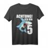 Kinder 5. Geburtstag T-Shirt für Jungen mit Hai-Motiv - Lustiges Partyshirt für 5-Jährige Geburtstagskinder