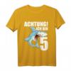 Kinder 5. Geburtstag T-Shirt für Jungen mit Hai-Motiv - Lustiges Partyshirt für 5-Jährige Geburtstagskinder