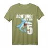 Kinder 5. Geburtstag T-Shirt für Jungen mit Hai-Motiv - Lustiges Partyshirt für 5-Jährige Geburtstagskinder