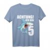 Kinder 5. Geburtstag T-Shirt für Jungen mit Hai-Motiv - Lustiges Partyshirt für 5-Jährige Geburtstagskinder