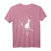 Tarot mit Katze, Mondsichel, Sternen, Astrologie T-Shirt  Spirituelles Design für Kartenleger und Katzenliebhaber