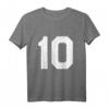 Jersey-Uniform Nummer 10 T-Shirt - Personalisiertes Sportteam-Shirt für Fußball, Baseball, Basketball, Volleyball und Hockey