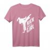 Kick Like A Girl Karate Kickboxen Girl T-Shirt - Motivations- und Sportshirt für junge Karate- und Kickbox-Mädchen, ideales Geschenk für Geburtstage & Feiertage
