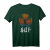 Herren SUP Shirt mit Sonnenuntergang und Palmen - Trendiges Stand Up Paddle T-Shirt für Wassersportler, Urlaub & Freizeit