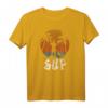 Herren SUP Shirt mit Sonnenuntergang und Palmen - Trendiges Stand Up Paddle T-Shirt für Wassersportler, Urlaub & Freizeit