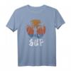 Herren SUP Shirt mit Sonnenuntergang und Palmen - Trendiges Stand Up Paddle T-Shirt für Wassersportler, Urlaub & Freizeit