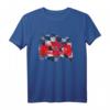 Formel Racing Fan Shirt mit Auto Silhouette auf kariertem Flagge  Perfekt für Motorsport- und Technikliebhaber, Geschenk für Rennfahrer & Ingenieure