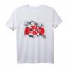 Formel Racing Fan Shirt mit Auto Silhouette auf kariertem Flagge  Perfekt für Motorsport- und Technikliebhaber, Geschenk für Rennfahrer & Ingenieure