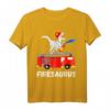 Feuerwehr Dinosaurier T-Shirt für Kinder - Firesaurus mit T-Rex auf Feuerwehrauto, perfektes Geschenk für kleine Feuerwehrfans & Dinosaurierliebhaber