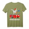 Feuerwehr Dinosaurier T-Shirt für Kinder - Firesaurus mit T-Rex auf Feuerwehrauto, perfektes Geschenk für kleine Feuerwehrfans & Dinosaurierliebhaber