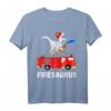 Feuerwehr Dinosaurier T-Shirt für Kinder - Firesaurus mit T-Rex auf Feuerwehrauto, perfektes Geschenk für kleine Feuerwehrfans & Dinosaurierliebhaber