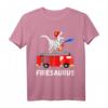 Feuerwehr Dinosaurier T-Shirt für Kinder - Firesaurus mit T-Rex auf Feuerwehrauto, perfektes Geschenk für kleine Feuerwehrfans & Dinosaurierliebhaber