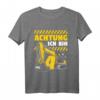 Kinder Bagger Jungs T-Shirt mit Achtung Ich Bin 4 Baumeister - Lustiges Baustellen Design für Geburtstagsgeschenke