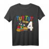 Kinder 4. Geburtstag Eisenbahn Zug T-Shirt für Jungen - Lustiges Geschenk mit Lokomotiv-Design und Spruch 'Tut Tut Ich Bin 4' für Geburtstag & Kindergarten