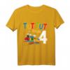 Kinder 4. Geburtstag Eisenbahn Zug T-Shirt für Jungen - Lustiges Geschenk mit Lokomotiv-Design und Spruch 'Tut Tut Ich Bin 4' für Geburtstag & Kindergarten