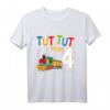 Kinder 4. Geburtstag Eisenbahn Zug T-Shirt für Jungen - Lustiges Geschenk mit Lokomotiv-Design und Spruch 'Tut Tut Ich Bin 4' für Geburtstag & Kindergarten