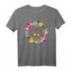 Peace Love Hippie Kostüm Tie Die 60s & 70s T-Shirt  Buntes Retro-Design für Partys, Halloween & Festivals