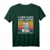 Lustiges Katzen und Kaffee T-Shirt mit Liebeskatzen Design - Retro Vintage Motiv für Katzenliebhaber, Männer, Frauen, Mädchen & Jungen