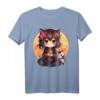 Kawaii Anime-Mädchen mit Katze T-Shirt - Perfektes Otaku-Geschenk für Teenager und Frauen, Japanisches Manga-Design