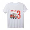 Kinder 3. Geburtstag Feuerwehr T-Shirt - Feuerwehrauto Design mit Spruch 'Aus dem Weg ich bin schon 3' für kleine Feuerwehrmänner