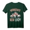 Verrückte Kuh Lady Landwirtin T-Shirt  Lustiges Geschenk für Bäuerinnen, Kuhliebhaberinnen & Frauen auf dem Bauernhof zu Weihnachten & Geburtstag