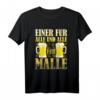 Einer für alle und alle für Malle T-Shirt  Party-Design für Mallorca-Urlaub, Geburtstag & Weihnachten, Perfekt für Partymonster & Strandliebhaber