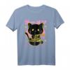 Japanische Katze im Retro-Design mit Ramen Kanji  But First T-Shirt für Katzen- und Ramen-Fans