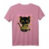 Japanische Katze im Retro-Design mit Ramen Kanji  But First T-Shirt für Katzen- und Ramen-Fans
