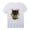 Japanische Katze im Retro-Design mit Ramen Kanji  But First T-Shirt für Katzen- und Ramen-Fans