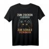 Zum Zocken geboren Zur Schule gezwungen Gamer T-Shirt  Lustiges Gaming Motiv für Jungen, Mädchen, Damen & Herren, Perfekt als Geschenk zu Geburtstag & Weihnachten