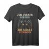 Zum Zocken geboren Zur Schule gezwungen Gamer T-Shirt  Lustiges Gaming Motiv für Jungen, Mädchen, Damen & Herren, Perfekt als Geschenk zu Geburtstag & Weihnachten