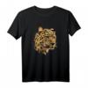 Leoparden-Kopf Design Herren Damen Afrika Geschenk T-Shirt  Wildkatzen-Motiv für Tierliebhaber & Safari-Fans