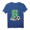 Kinder 6. Geburtstag Fußball T-Shirt für Jungen & Mädchen  Perfektes Geschenk für kleine Fußballer, mit Fußball, Schuhen & Zahl 6