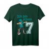 Kinder 7. Geburtstag Fußball T-Shirt für Jungen - Coole Geburtstagsgeschenkidee mit Dab Tanz Pose & Fußballmotiven