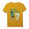 Kinder 7. Geburtstag Fußball T-Shirt für Jungen - Coole Geburtstagsgeschenkidee mit Dab Tanz Pose & Fußballmotiven