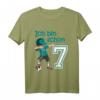 Kinder 7. Geburtstag Fußball T-Shirt für Jungen - Coole Geburtstagsgeschenkidee mit Dab Tanz Pose & Fußballmotiven
