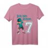 Kinder 7. Geburtstag Fußball T-Shirt für Jungen - Coole Geburtstagsgeschenkidee mit Dab Tanz Pose & Fußballmotiven