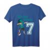 Kinder 7. Geburtstag Fußball T-Shirt für Jungen - Coole Geburtstagsgeschenkidee mit Dab Tanz Pose & Fußballmotiven