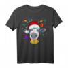 Lustiges Weihnachts Kuh Motiv T-Shirt mit Mütze  Perfektes Tierliebhaber Geschenk für Weihnachten, Weihnachtsmarkt & Feierlichkeiten