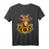 Süßes Kuh Bauer Geschenk T-Shirt mit Sonnenblumen - Perfekt für Frauen, Mädchen, Festivals & Bauernhof-Liebhaber