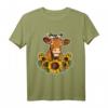 Süßes Kuh Bauer Geschenk T-Shirt mit Sonnenblumen - Perfekt für Frauen, Mädchen, Festivals & Bauernhof-Liebhaber