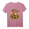 Süßes Kuh Bauer Geschenk T-Shirt mit Sonnenblumen - Perfekt für Frauen, Mädchen, Festivals & Bauernhof-Liebhaber