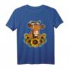 Süßes Kuh Bauer Geschenk T-Shirt mit Sonnenblumen - Perfekt für Frauen, Mädchen, Festivals & Bauernhof-Liebhaber