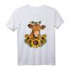 Süßes Kuh Bauer Geschenk T-Shirt mit Sonnenblumen - Perfekt für Frauen, Mädchen, Festivals & Bauernhof-Liebhaber